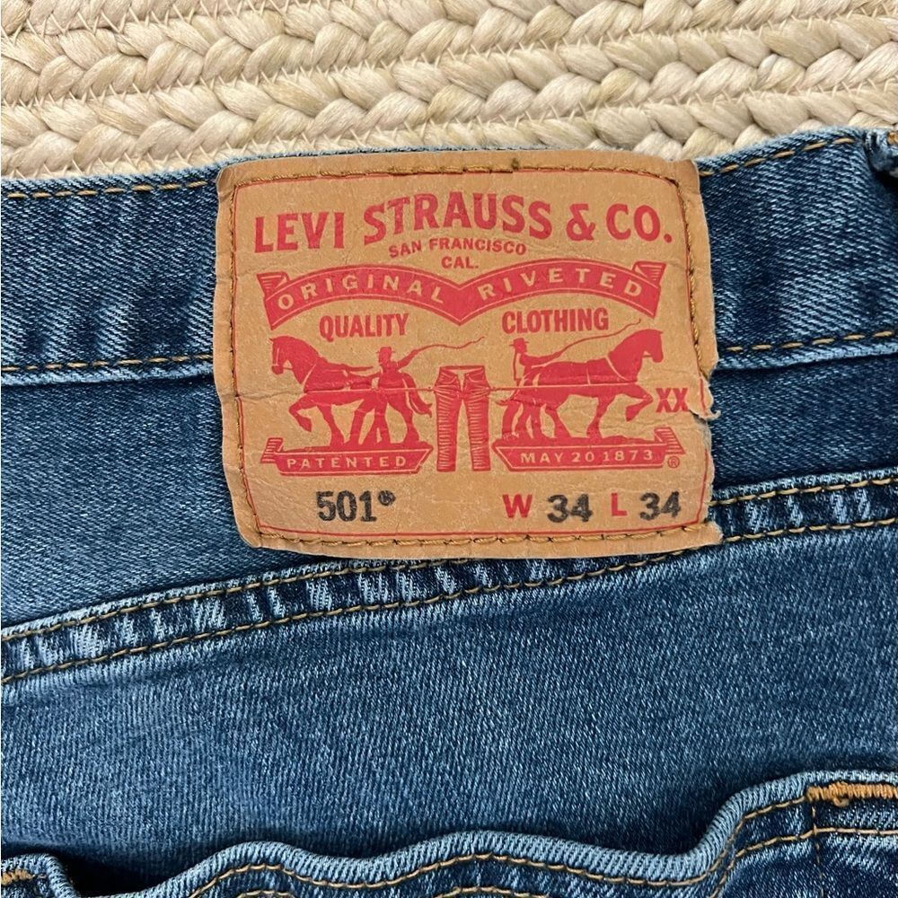 Levi’s mens blue jeans size 34 x 34 work pants casual H231 - Picture 4 of 4